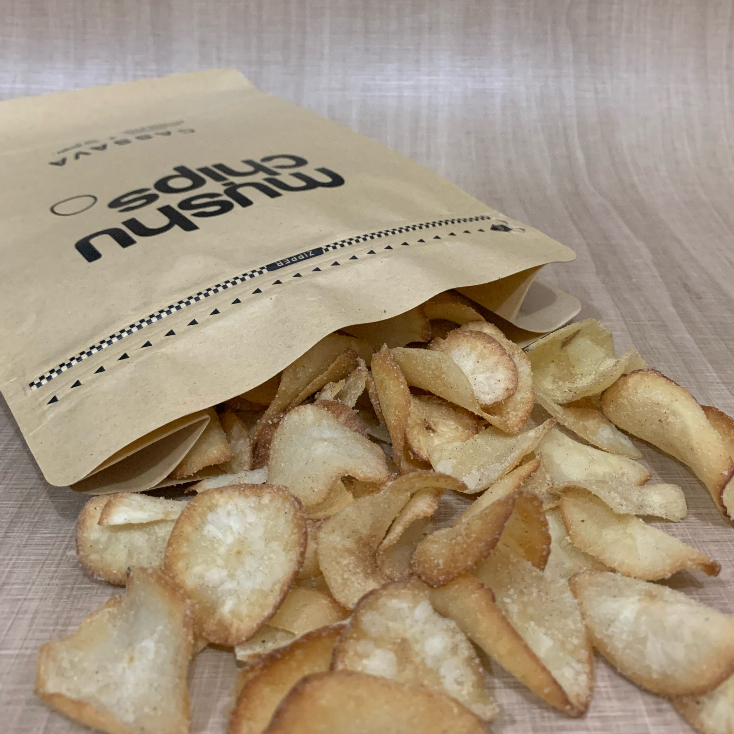 

Mushu Chios - Keripik Singkong kemasan Pouch (100gr) rasa Asin Manis Gurih