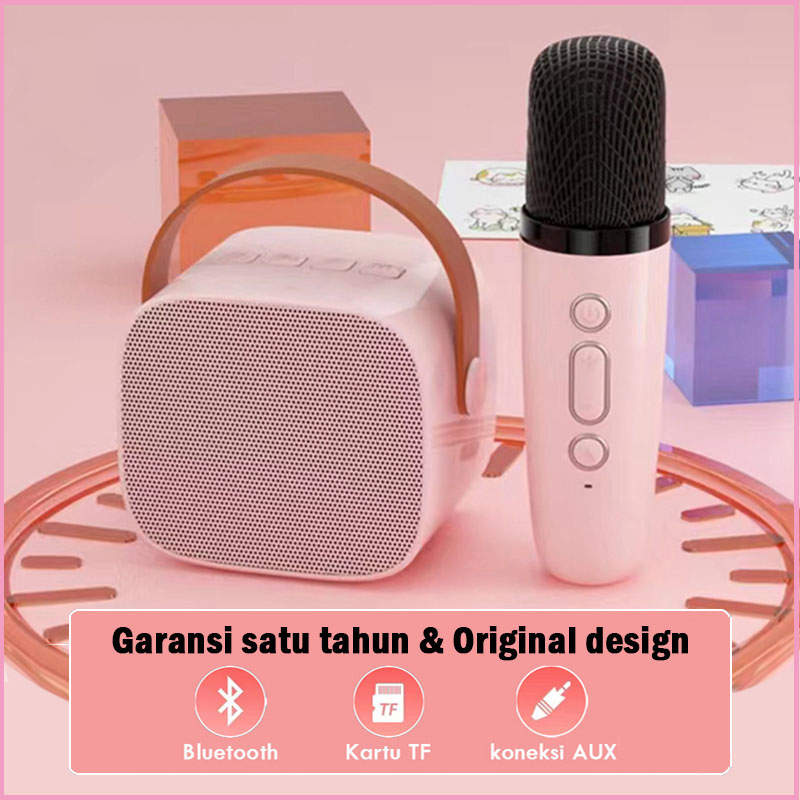 GAGALU Speaker Karaoke Bluetooth Mini Full Bass Portable Wireless (Dapat Terhubung Ke HP/TV) Mic Cip