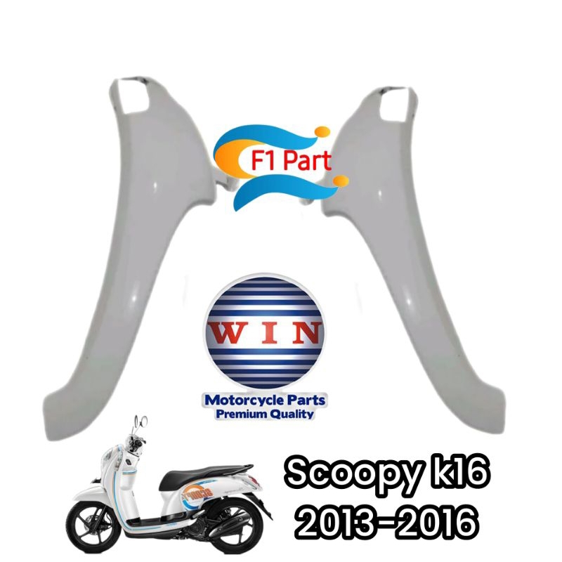 Sayap tebeng scoopy cover body depan scoopy fi esp non esp 2013-2016 putih mengkilap glossy