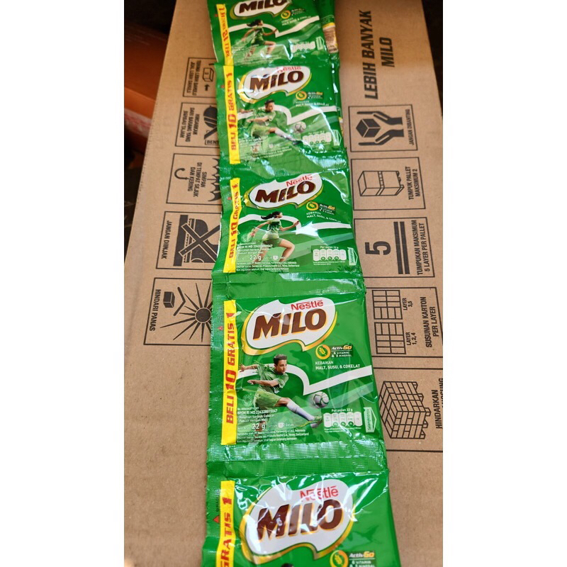 

Promo murah Milo renceng renteng isi 11 bungkus