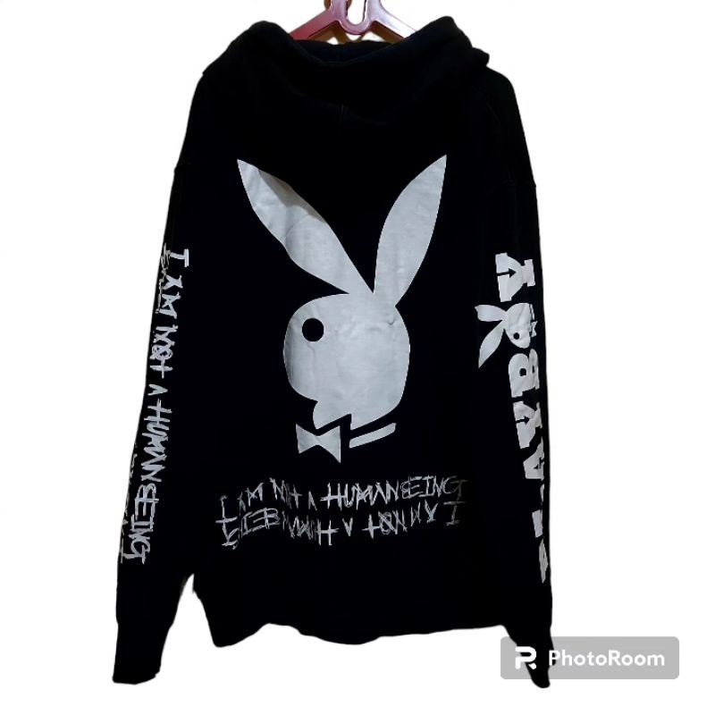 Hoodie Zip Iam Not A Human Being x Playboy