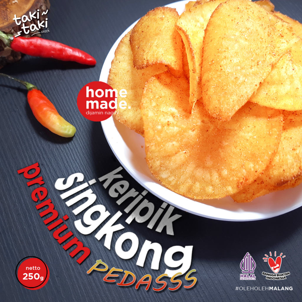 

TakiTaki Snack - Keripik Singkong Homemade Premium PEDAS Oleh-Oleh Malang