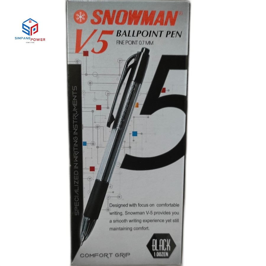 

Ballpoint Pen Snowman V5 Hitam 0.7 M Fine