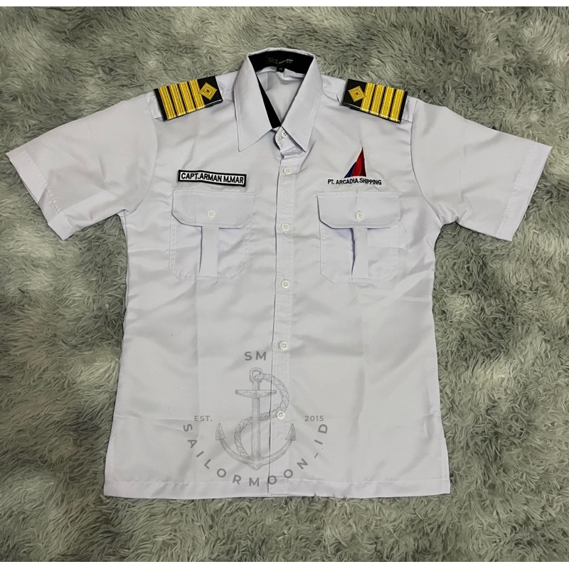 CUSTOM BORDIR KEMEJA PELAUT CUSTOM BORDIR KEMEJA PDH PELAUT KEMEJA KERJA PELAYARAN KEMEJA PUTIH PELA