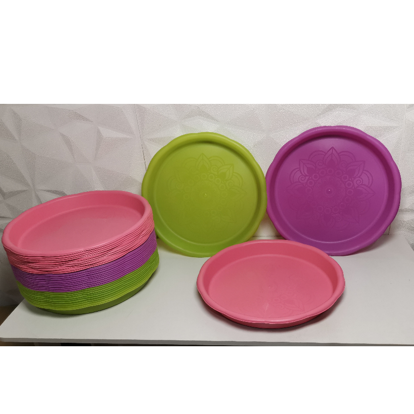 nampan bulat/nampan plastik/nampan lucu unik/nampan warna/nampan murah 35cm