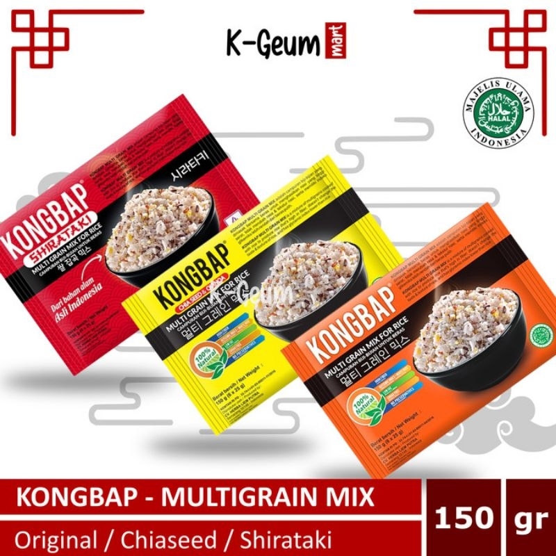 

Kongbap Ecer per Sachet @25gr - Multi Grain Mix For Rice Plus Original, Chia Seed & Quinoa, Shirataki