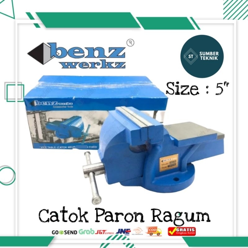 BENZ 9008 Catok Paron Non Swivel Bench Vice Table Bais Meja Ragum Duduk 5" Inch