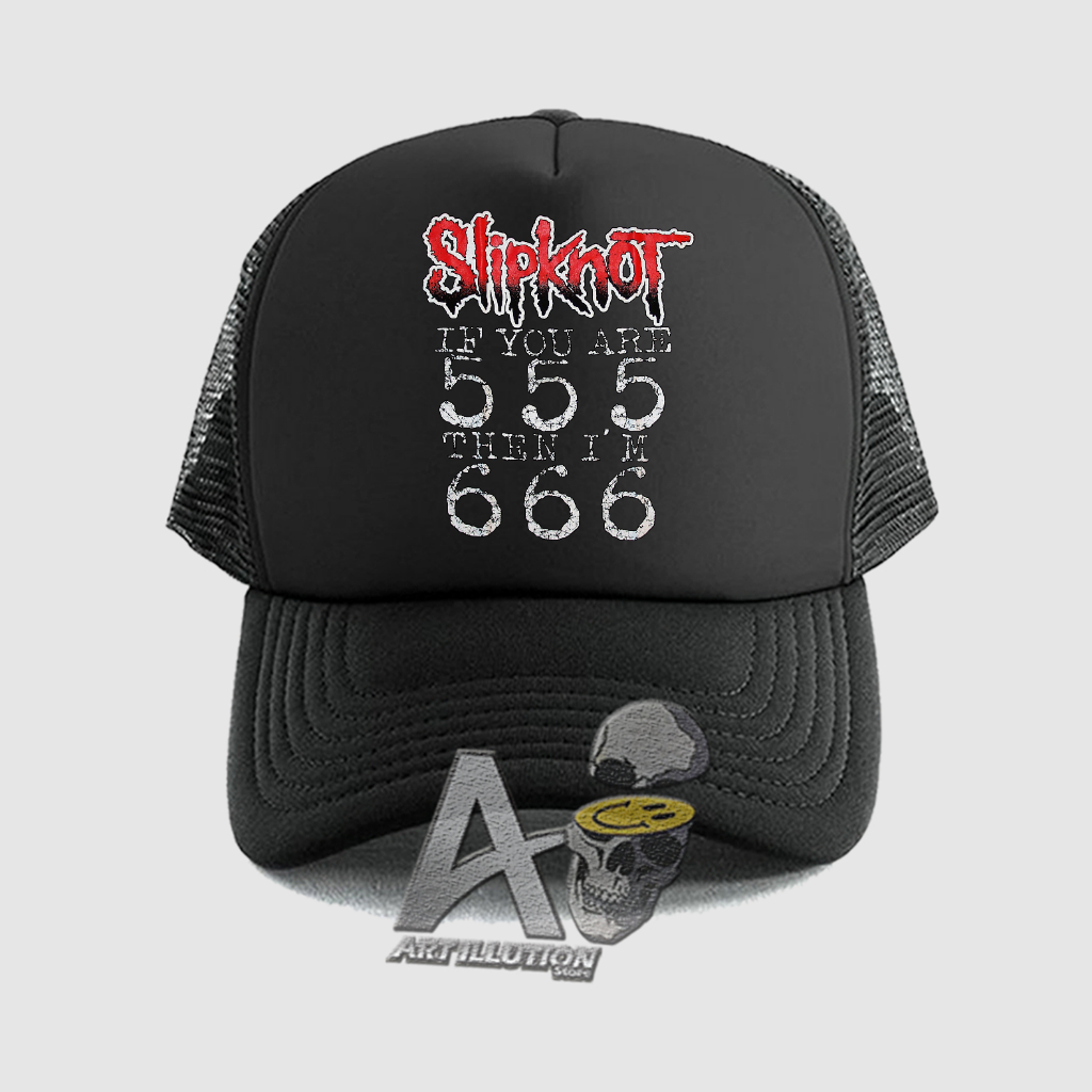 Topi Trucker Jaring Distro - Topi Slipknot if you are 5 Then i'm 6 Topi Band Logo Terbaru PREMIUM