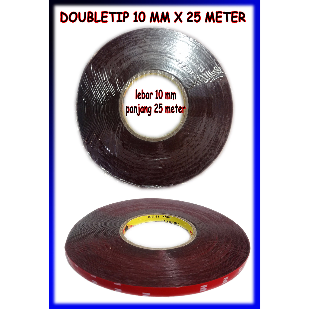 

Doubletip 3MMM Merah ukuran 10 mm x 25 Meter daya rekat sangat kuat