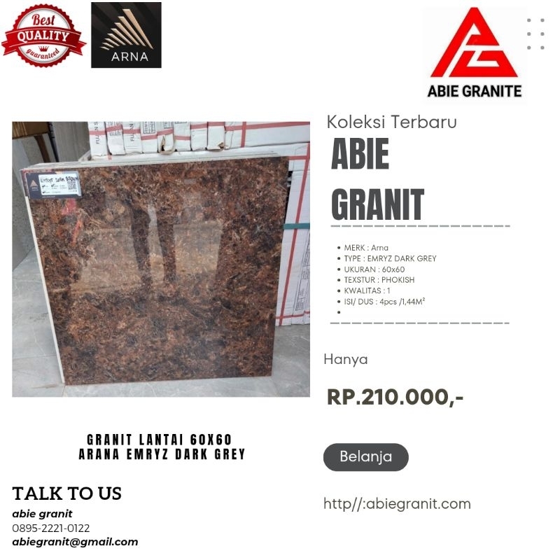 GRANIT LANTAI ARNA 60X60 EMRYS DARK BROWN