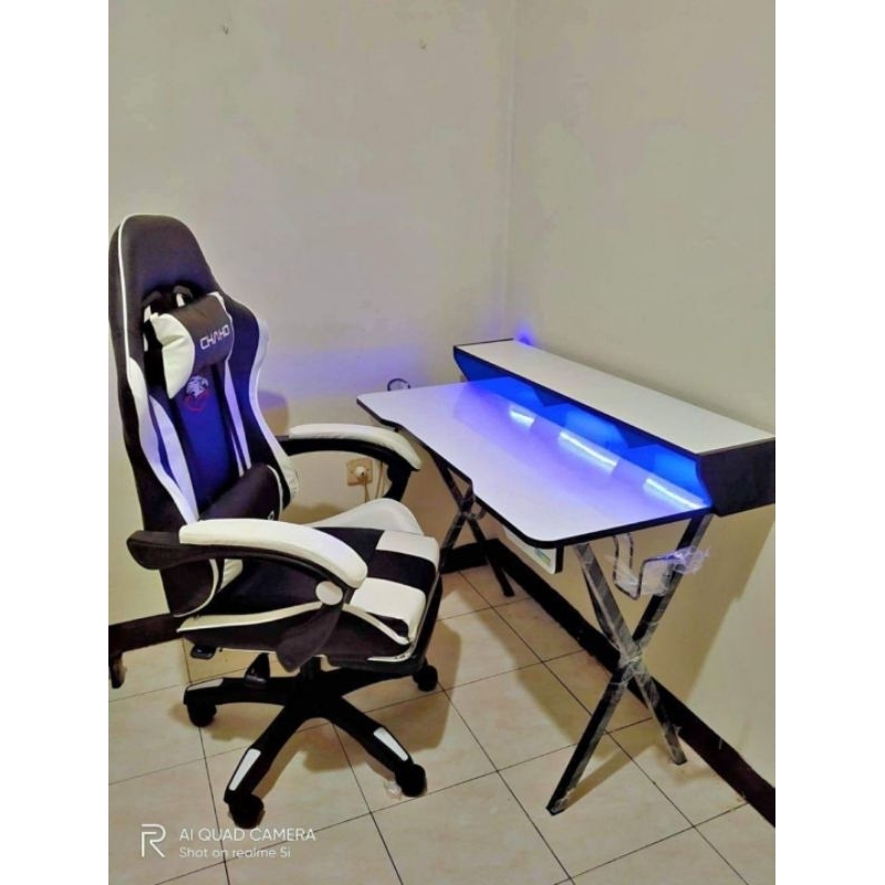 Paket Meja Gaming Kursi Gaming Footrest