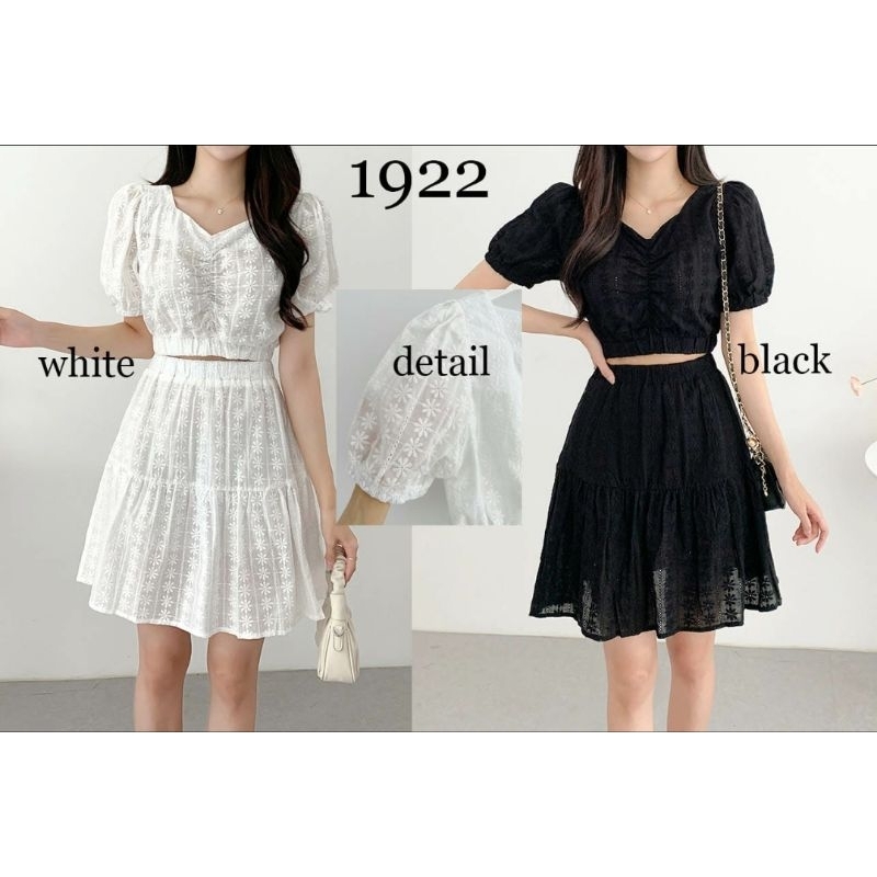 Dress set crop top lasercut