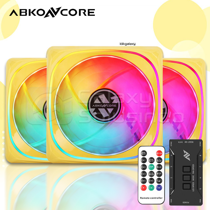 ABKONCORE CY120 Yellow ARGB SPECTRUM SYNC 3in1 Fan Case - Kuning