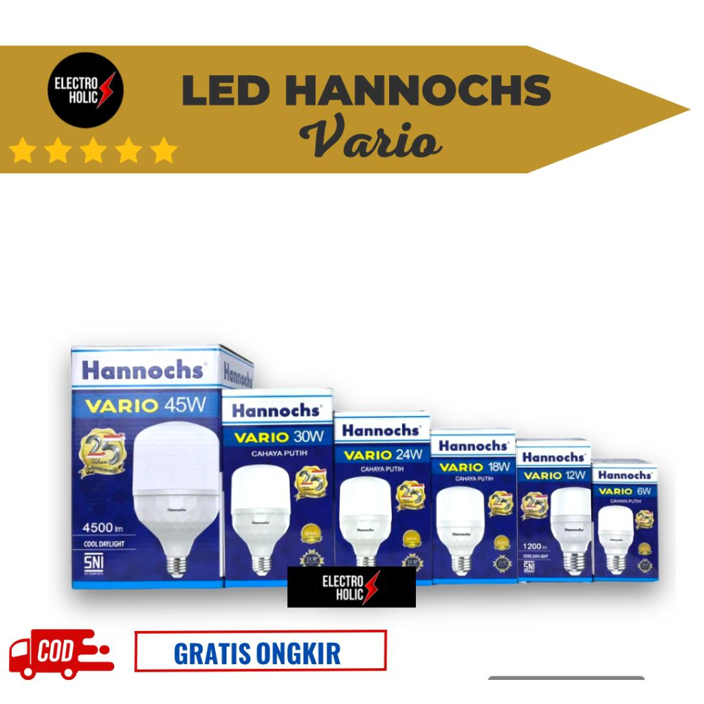 Lampu LED Hannochs - Bohlam LED Kapsul Lampu Hannochs Vario All Watt Kecil