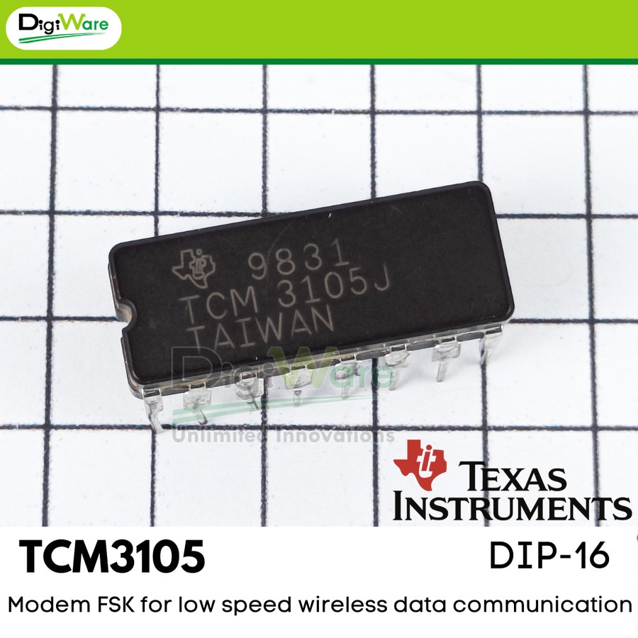 TCM3105 FSK Modem Half Duplex Full Duplex DIP 16 Pin
