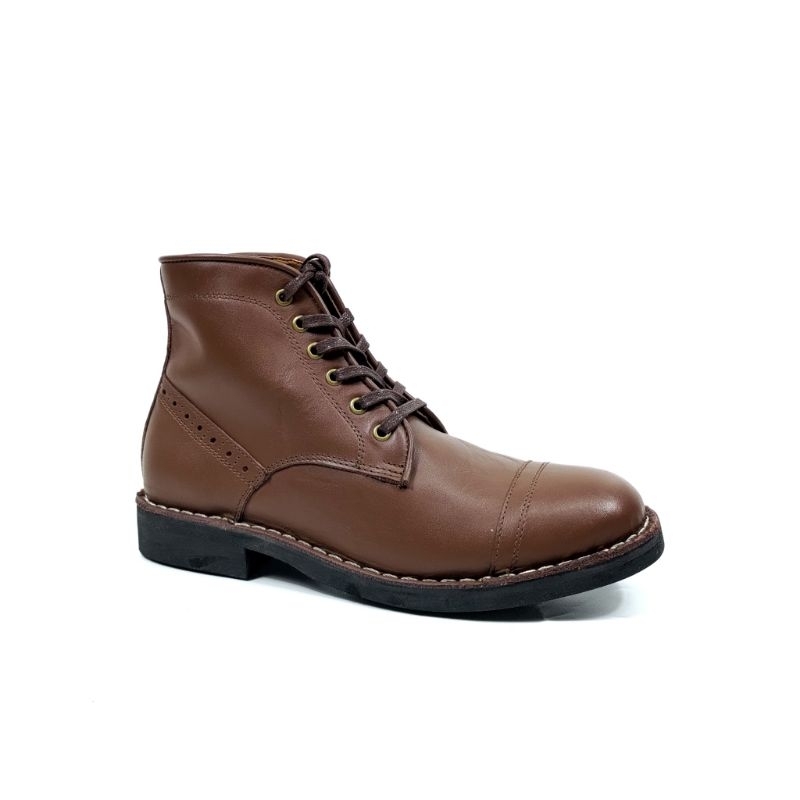 M&T - Ankle Boots Pria Retro Horus Brown Cow Leather - Sepatu Boots Pria Cokelat