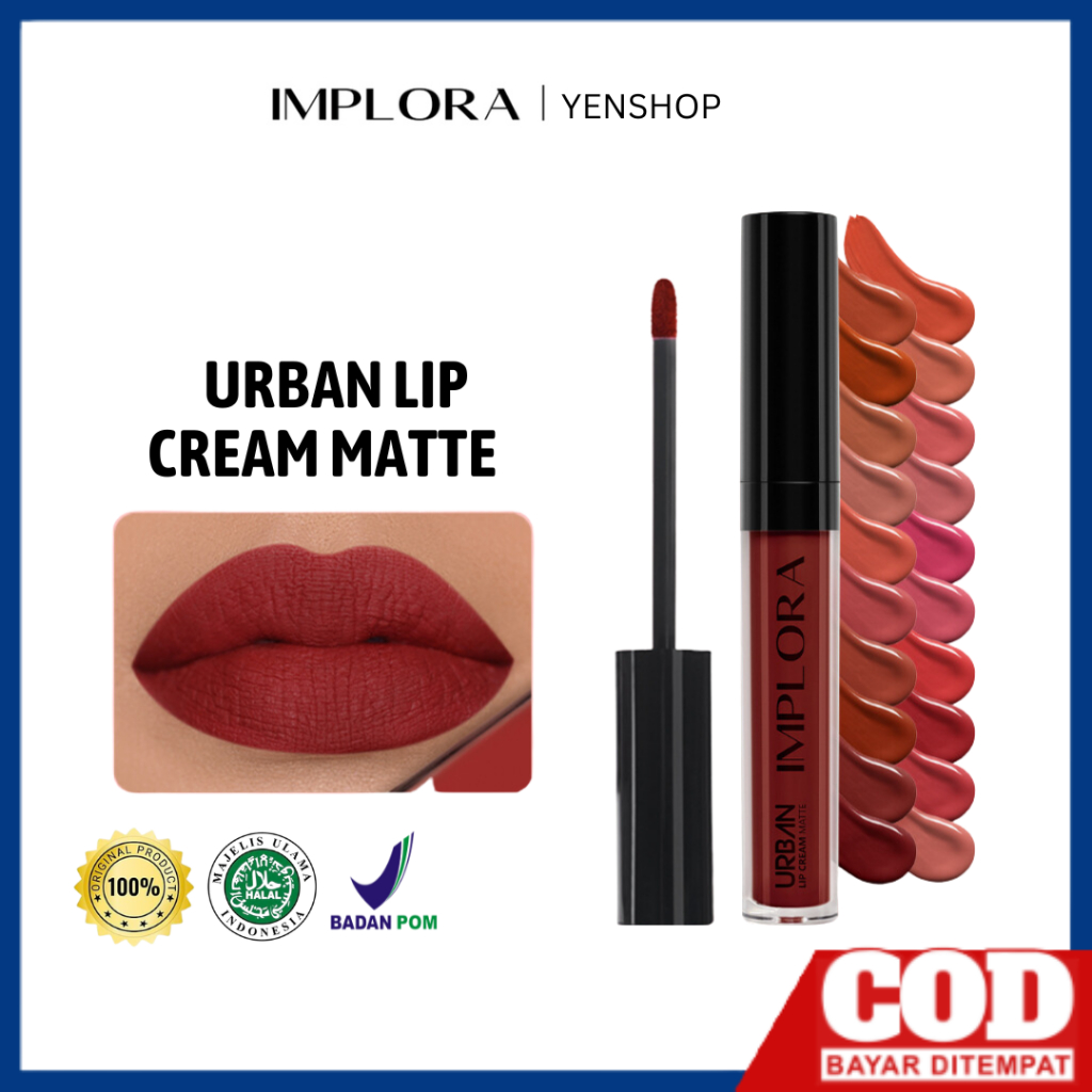 Implora Urban Lip Cream Matte Lipmatte Liptin Lipstik Kosmetik Bibir