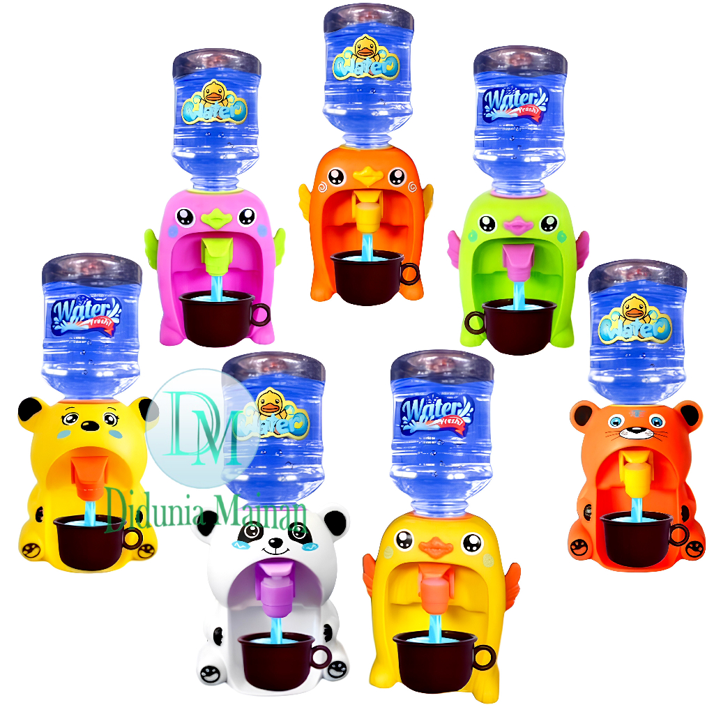 Mainan edukatif anak dispenser air galon portable mini karakter bebek mini water dispenser