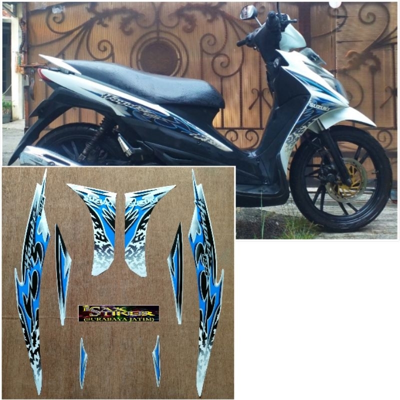 Striping Original Suzuki Hayate 125 putih tahun 2012