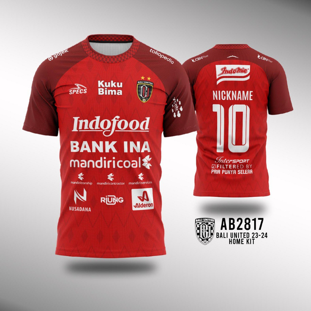 Kaos Jersey Bali United 2023 - 2024 - Home Fullprint