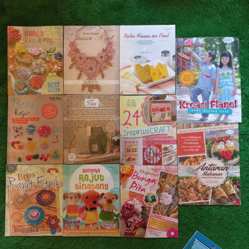 ORIGINAL BUKU KREASI KERAJINAN TANGAN KREASI FLANEL ANTARAN MAKANAN EKSPLORASI BUNGA PITA BONEKA RAJ
