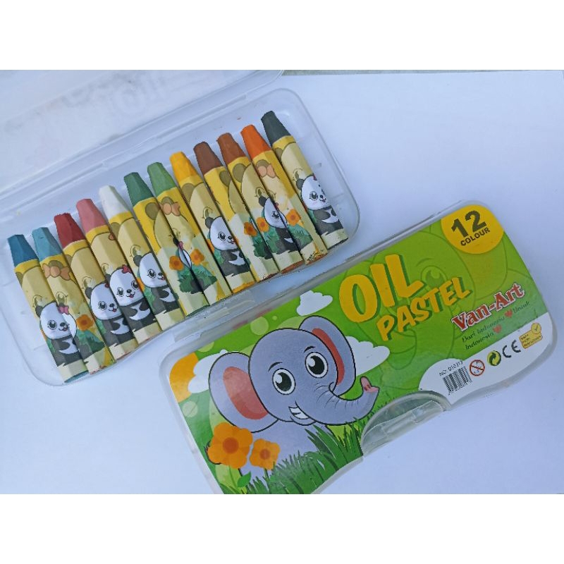 

CRAYON KRAYON OIL PASTEL 12 WARNA KARATER KARTUN LUCU