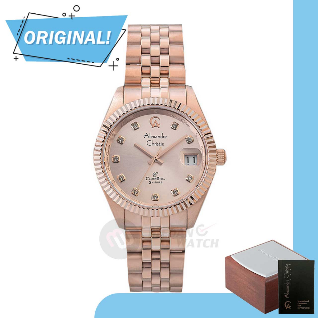 Jam Tangan Wanita Analog Alexandre Christie 5013MD AC5013 AC 5013 MD 5013 MDBRGLN Original Garansi R