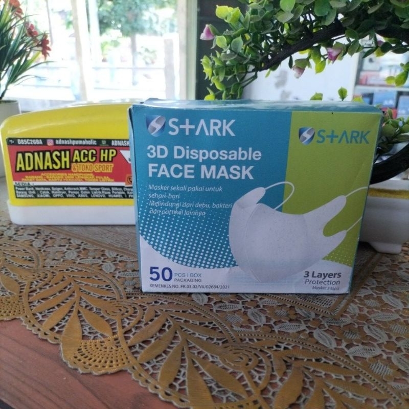 Masker stark face mask dukpil tebell hitam isi 50pcs