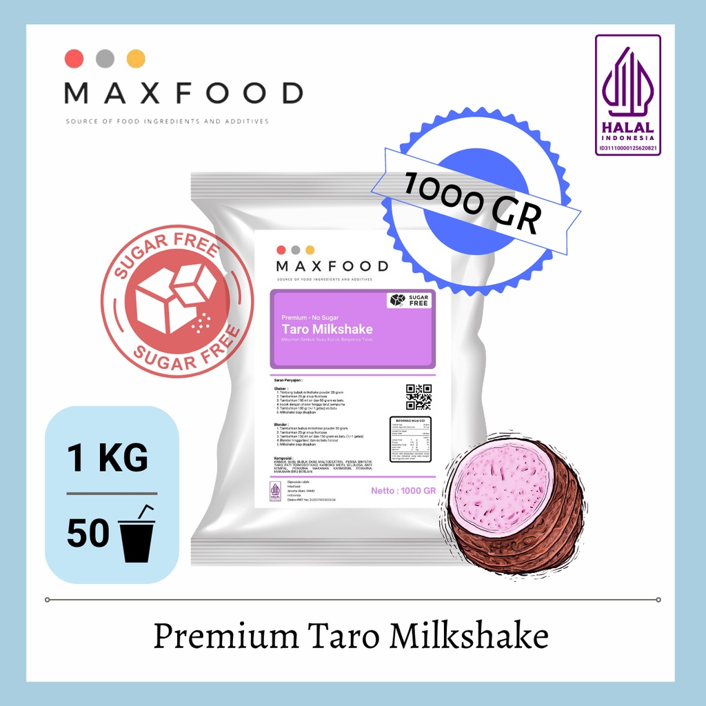 

1KG TARO MILKSHAKE - NO SUGAR / BUBUK MINUMAN MILKSHAKE RASA TARO