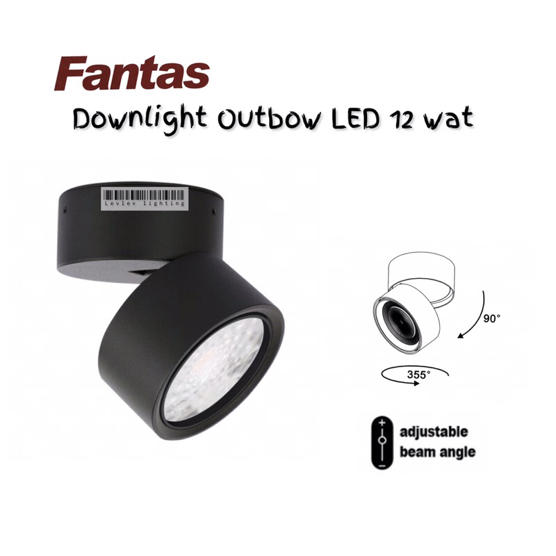 Downlight outbow led 12 wat adjustable/fantas downlight outbow led