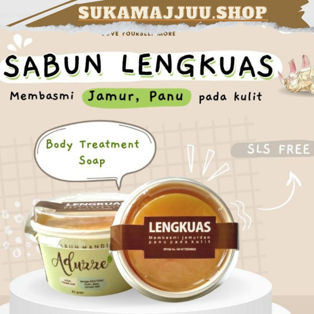 SABUN PANU HERBAL ADUZZE LENGKUAS UNTUK WAJAH DAN BADAN ANTI PANU||Sabun Lengkuas Panu Origina