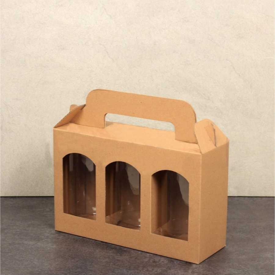 

Kardus Jinjing Dus Toples Tabung Tas Handle Die Cut Box Kotak Hampers Isi 3 Jar Toples1000 ml (10 pcs)