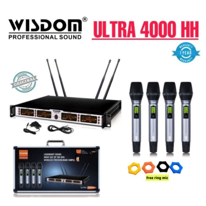 Mic wireless Wisdom ULTRA 4000 / ULTRA4000 Original isi 4 mic pegang