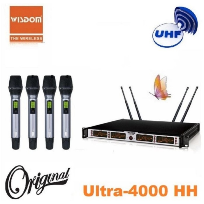Mic wireless Wisdom ULTRA 4000 / ULTRA4000 Original isi 4 mic pegang