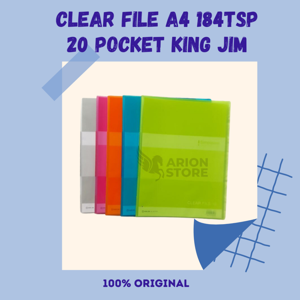 

[ARION STORE] Clear File A4 20 Pocket 184TSP King Jim / Clear Holder A4 Transparan 20 pocket King Jim [PCS]