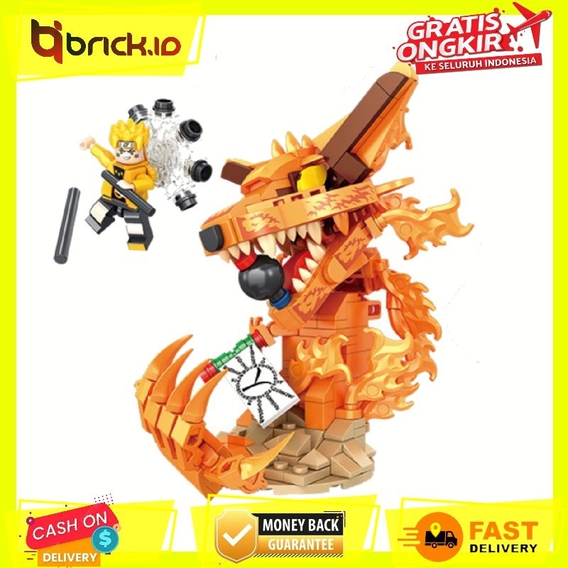 Mainan anak brick figure naruto kyubi kurama besar bricks naruto shippuden akatsuki sasuke kakashi i