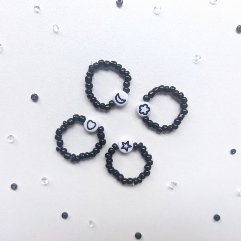 Cincin Manik | Beaded Ring star, heart, moon, flower | star girl ring