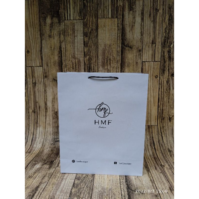 

Paperbag baju,butik kraft putih 150gsm P24xL9xT31 P25xL10xT30 free desain