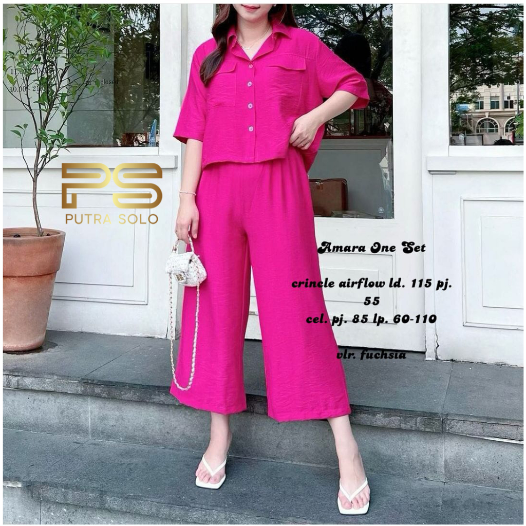 Amara One Setelan Baju Wanita Crinkle Airflow LD 115 LP 60-110 By Putra Solo