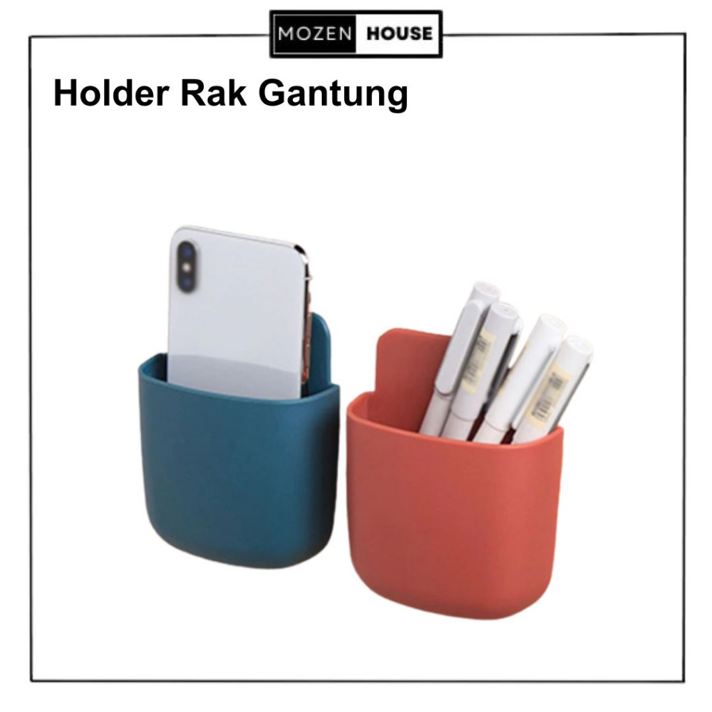 Holder Rak Gantung Mini Organizer Storage Box - Rak gantung hp remote ac tv pen serbaguna