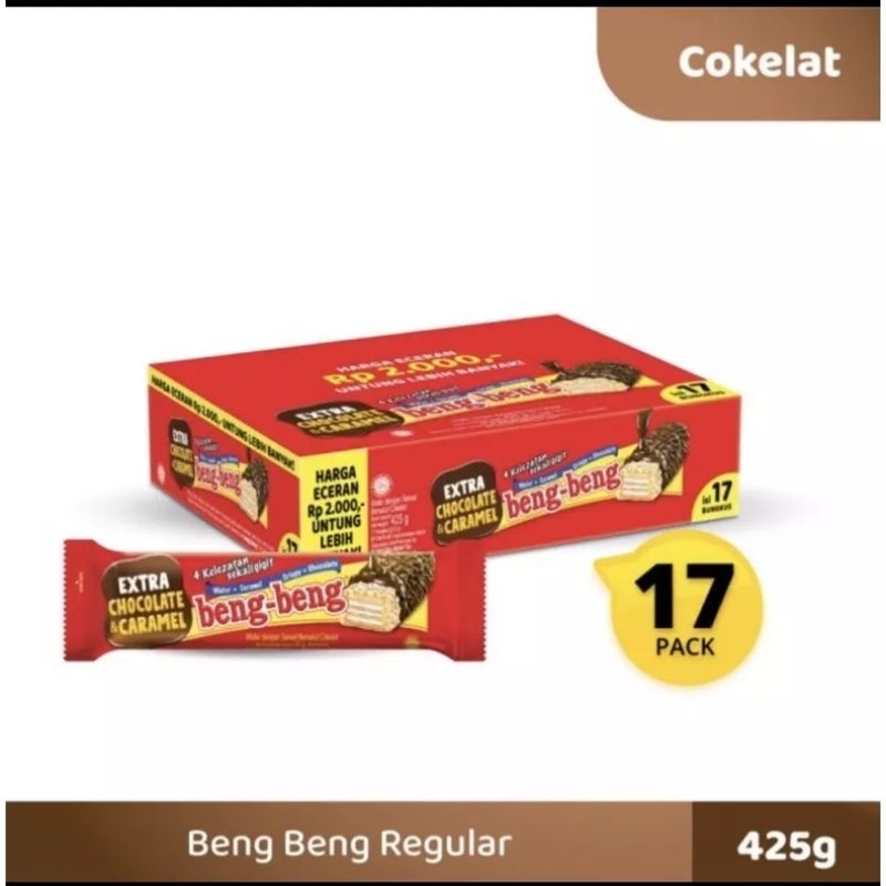 

Wafer Beng Beng coklat BOX isi 17 pcs Bengbeng