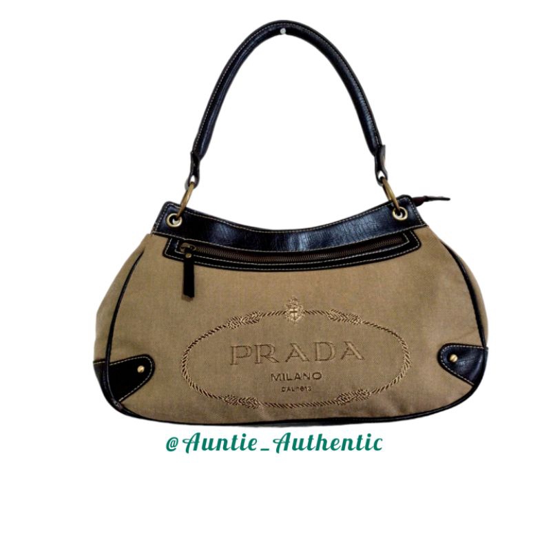 "Prada" Shoulder bag Canvas Leather Preloved