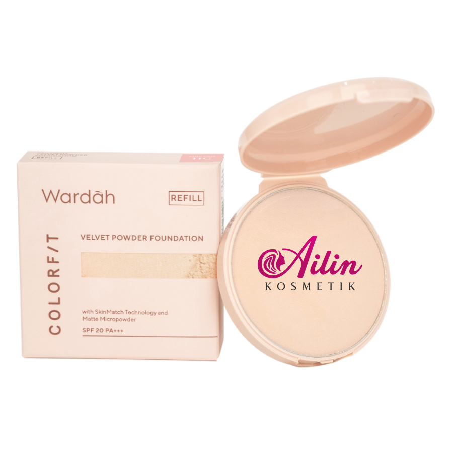 AiLiN (REFILL) WARDAH COLORFIT VELVET POWDER FOUNDATION Bedak Compact Bedak