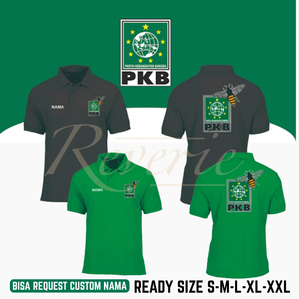 BAJU POLO SHIRT PARTAI KEBANGKITAN BANGSA PKB SERAGAM PILPRES PEMILU LEGISLATIF CALEG 2024 DAPIL KAO