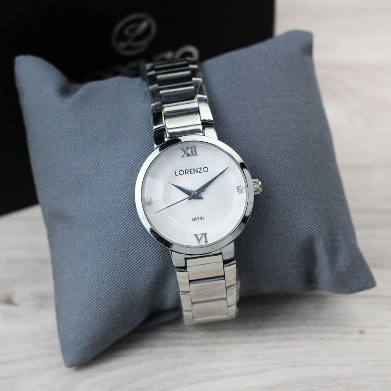 Jam Tangan Wanita Lorenzo 7059 tali rantai bulat original