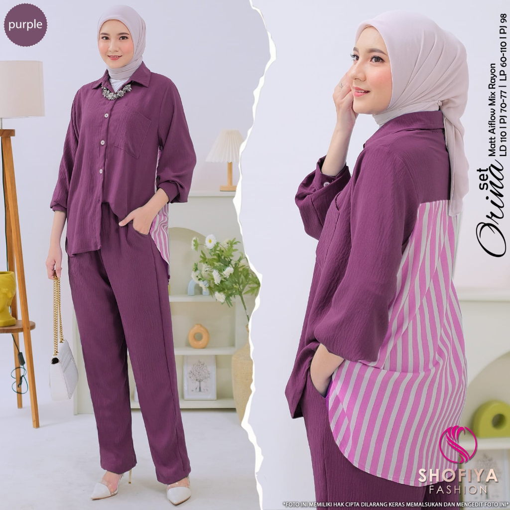 [NEW] ORINA SETELAN WANITA TUNIK  CELANA KULOT PESTA PREMIUM ORI BY SHOFIYA