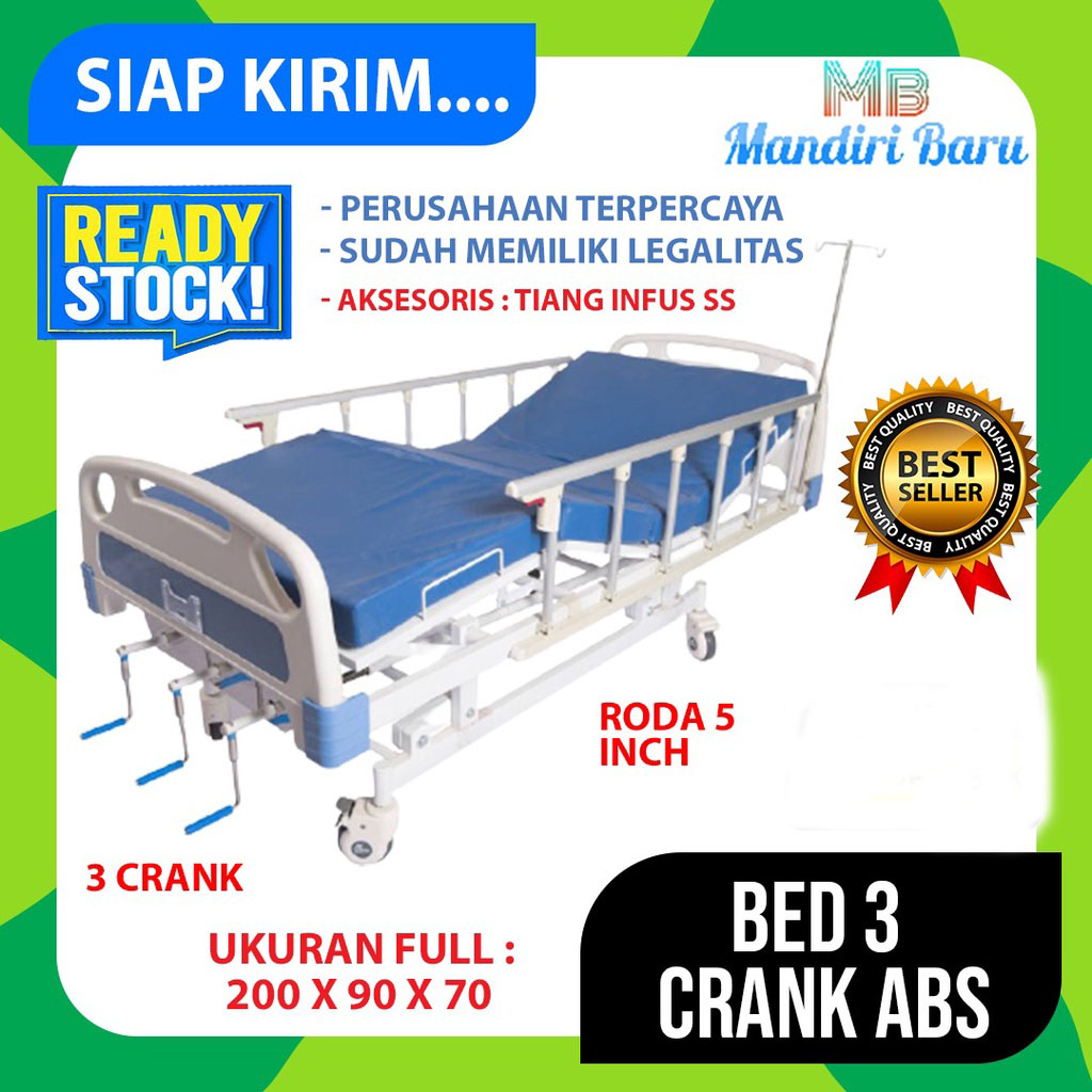 BED PASIEN MANUAL ABS, BED PERIKSA RUMAH SAKIT, FREE ONGKIR JABODETABEK