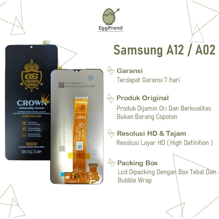 LCD TOUCHSCREEN SAMSUNG A12 / A125 / A02 / A022 / A125F / A022F COMPLETE ORIGINAL FULLSET / LCD SAMS