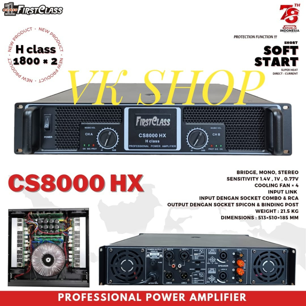POWER AMPLIFIER FIRSTCLASS CS8000HX /CS-8000 HX / CS 8000 HX CLASS H