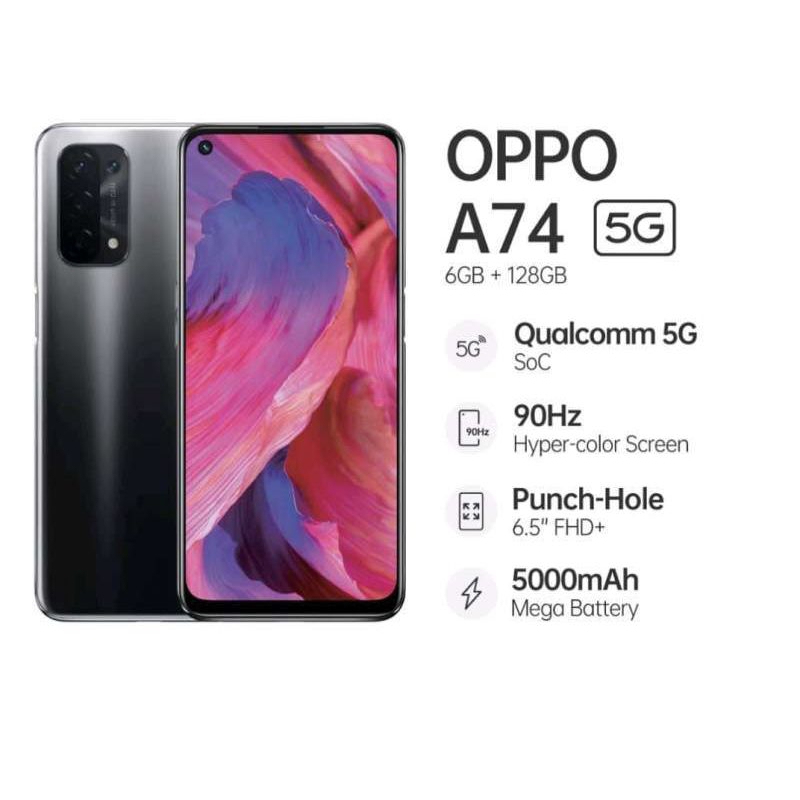OPPO A74 5G  6/128GB | A74 4G 6/128GB- GRS RESMI OPPO INDONESIA